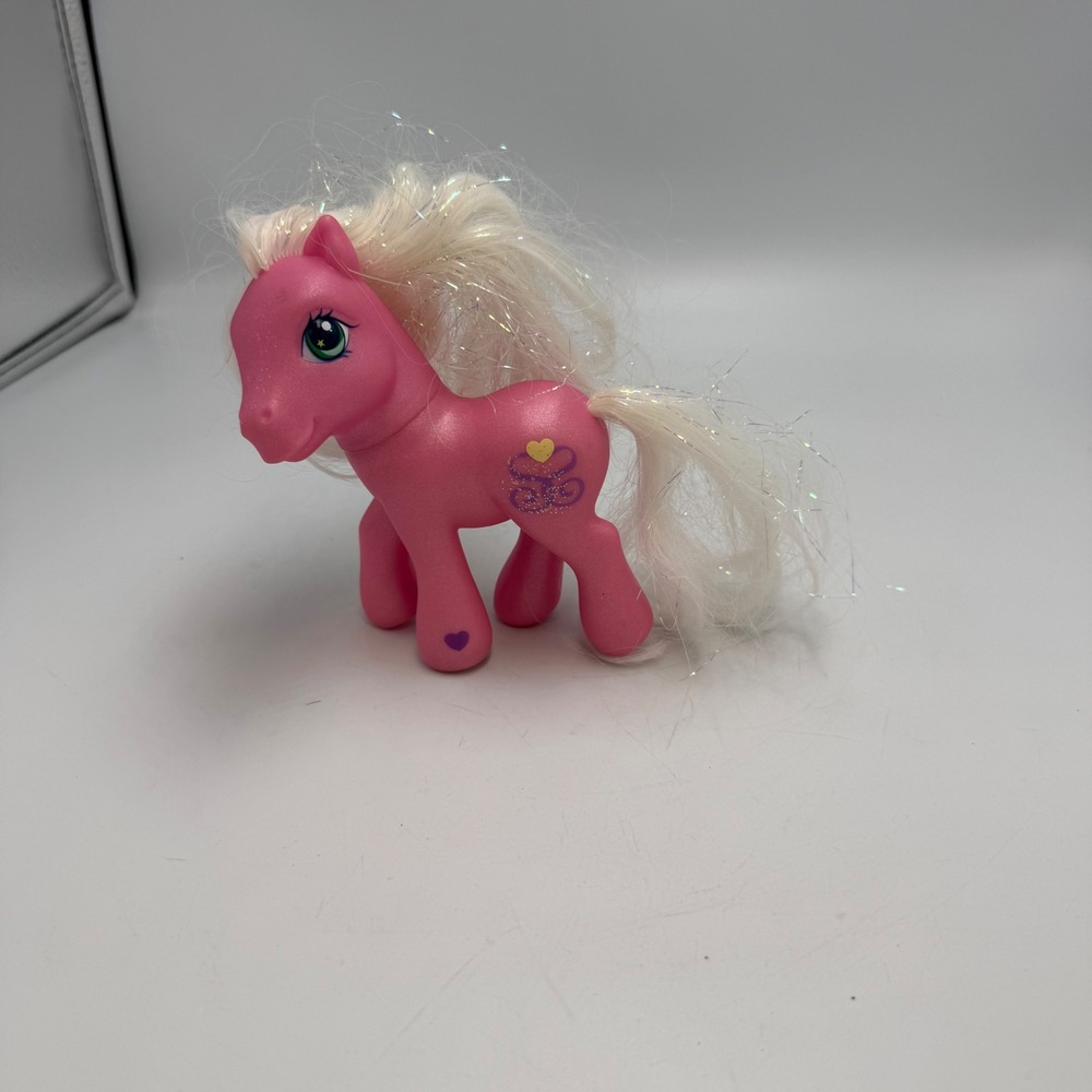 Hasbro My Little Pony G3 Pinkie Pie 2002 Pink Earth Pony Tinsel Hair Magnet Hoof